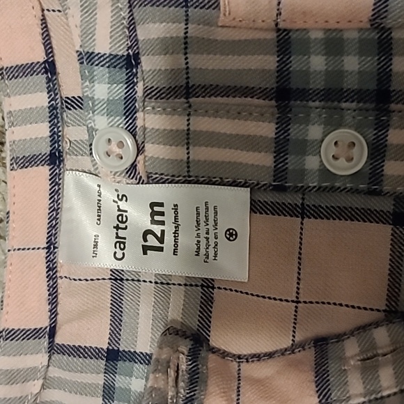 4 for $28 - Carter's Girls 12m Pink Plaid Flannel Long Sleeve Dress - Picture 5 of 6